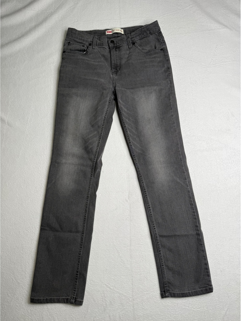 Levi’s 512 Boys Size 18 Regular Slim Taper Gray Jeans 29x31 Stretch Denim